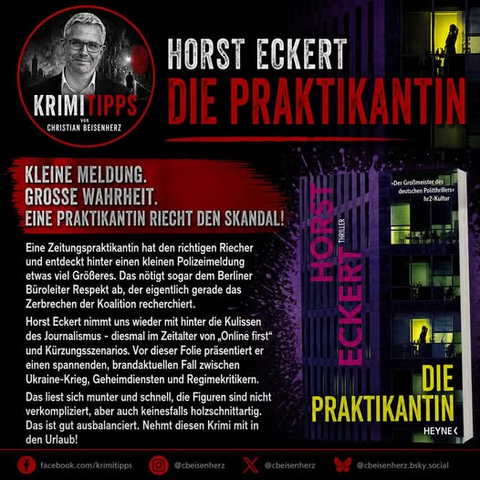 Krimitipp-Kachel zu Die Praktikantin von Horst Eckert